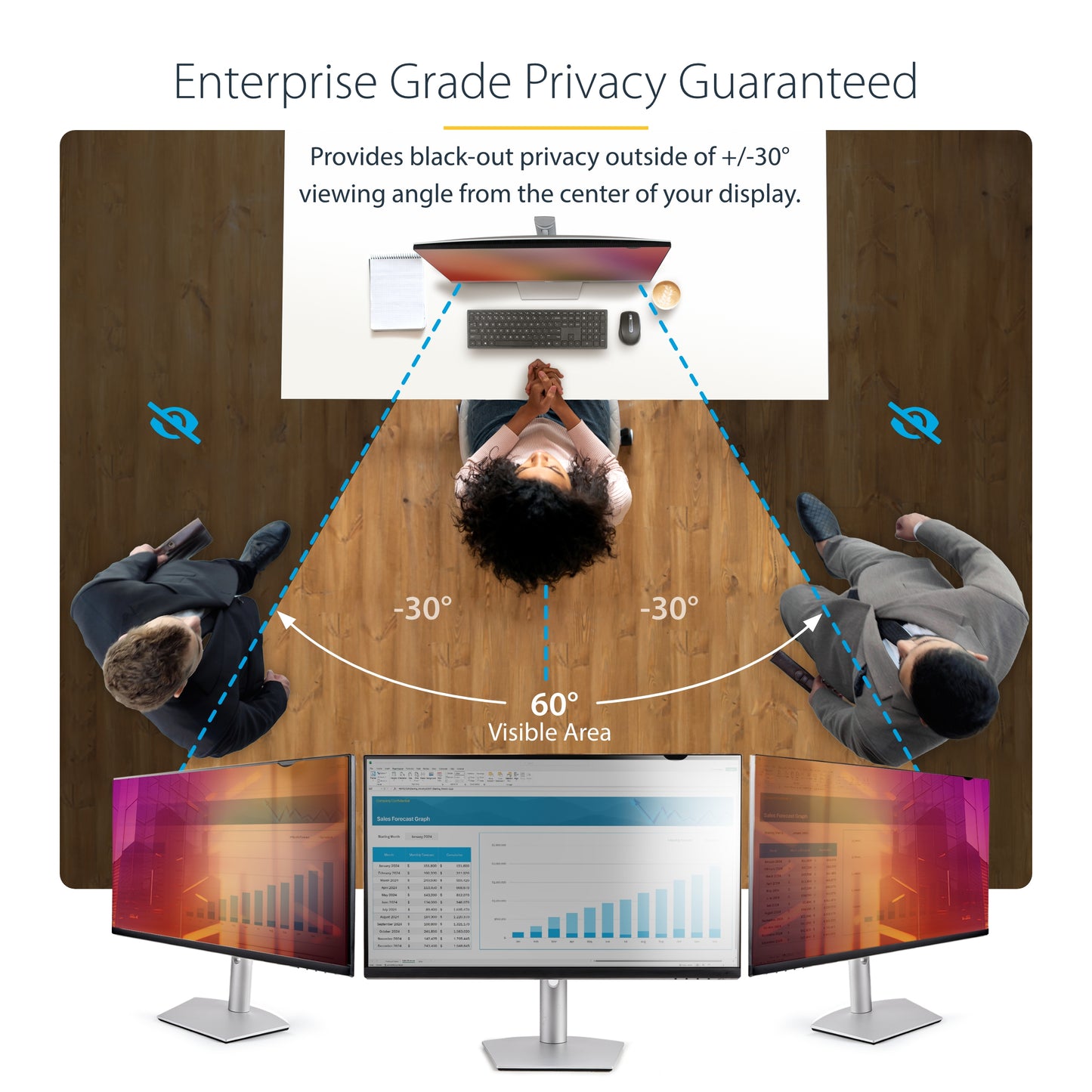 StarTech.com 2461G-PRIVACY-SCREEN display privacy filters 24" Monitor Frameless display privacy filter