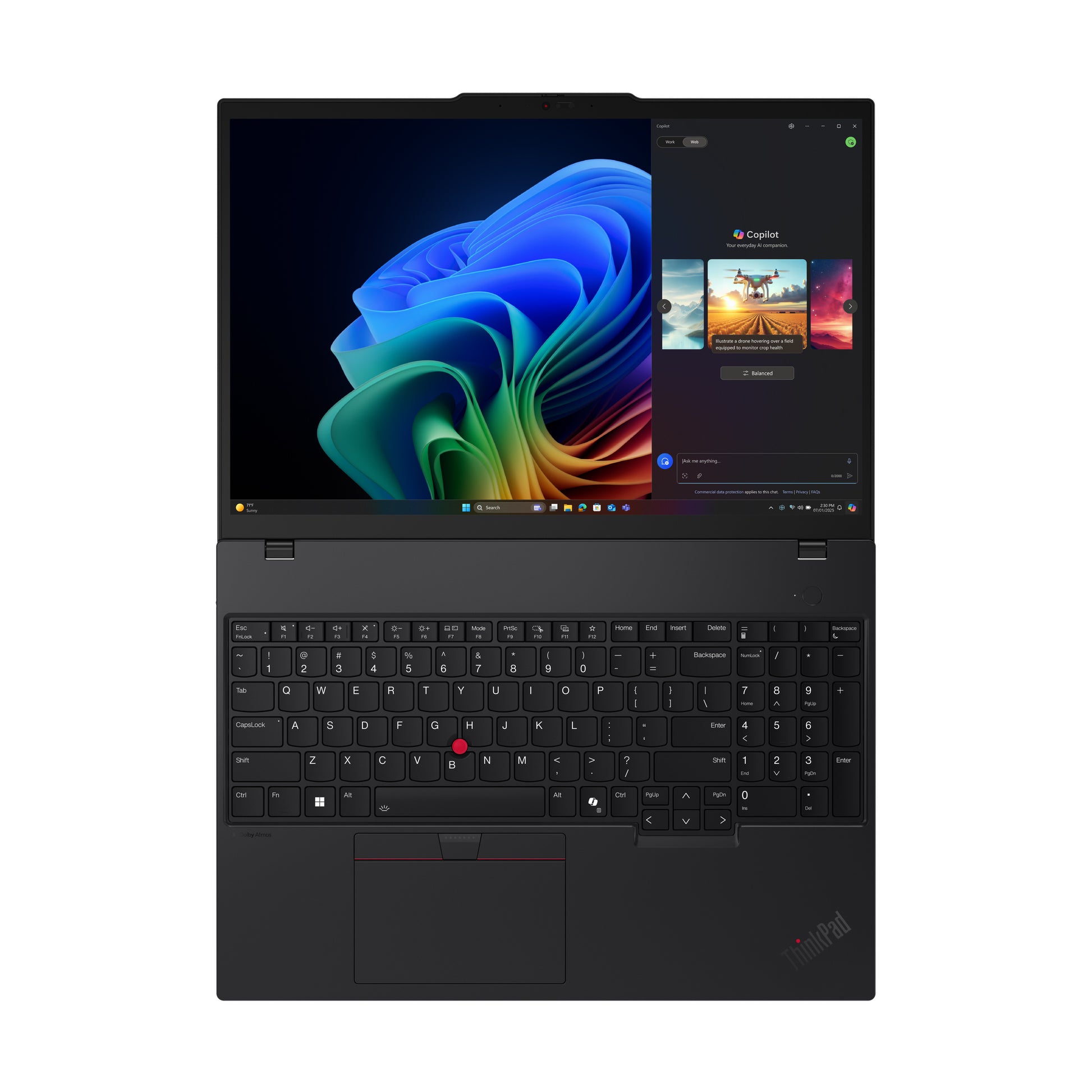 Lenovo ThinkPad T16 Gen 4 (AMD) Copilot+ PC AMD Ryzen AI 7 350 Laptop 16" Touchscreen WUXGA 32 GB DDR5-SDRAM 512 GB SSD Wi-Fi 7 (802.11be) Windows 11 Pro Black