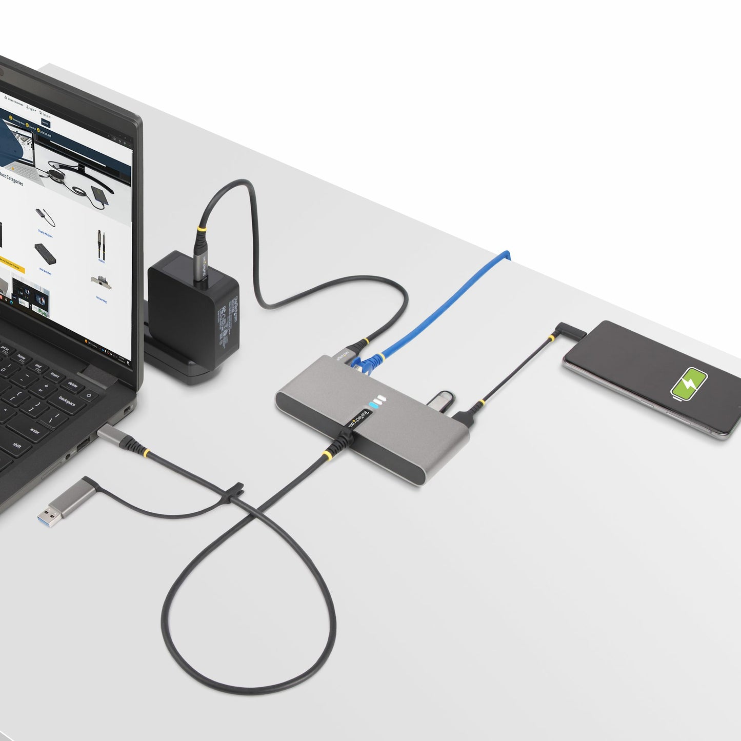 StarTech.com 5G2A1SGBB-USB-C-HUB laptop dock/port replicator Wired USB 3.2 Gen 1 (3.1 Gen 1) Type-C Gray