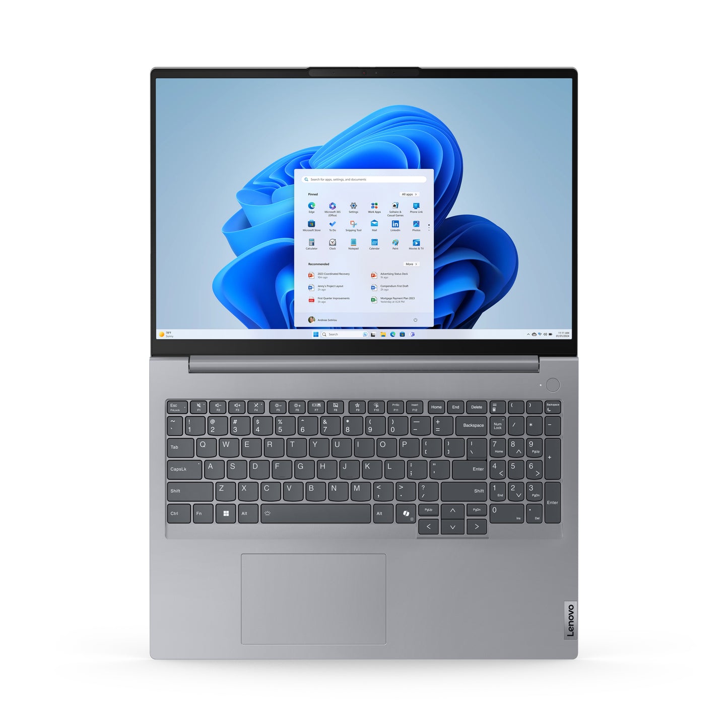 Lenovo ThinkBook 16 G7 ARP AMD Ryzen™ 7 7735HS Laptop 16" WUXGA 16 GB DDR5-SDRAM 512 GB SSD Wi-Fi 6 (802.11ax) Windows 11 Pro English Gray