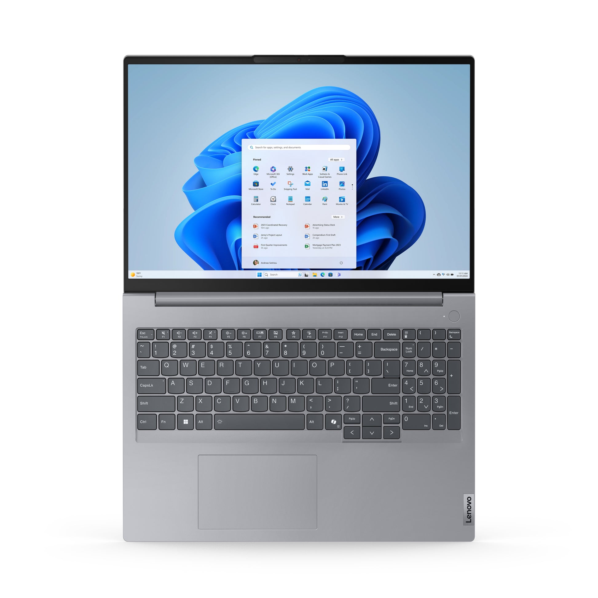 Lenovo ThinkBook 16 G7 ARP AMD Ryzen™ 7 7735HS Laptop 16" WUXGA 16 GB DDR5-SDRAM 512 GB SSD Wi-Fi 6 (802.11ax) Windows 11 Pro English Gray