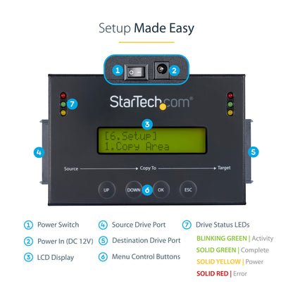 StarTech.com SATDUP11IMG media duplicator HDD/SSD duplicator Black