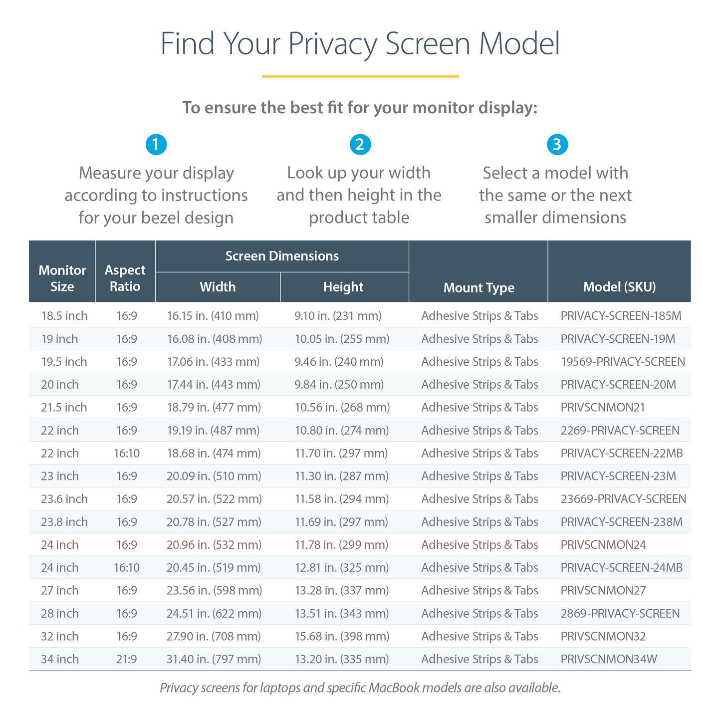 StarTech.com PRIVSCNMON21 display privacy filters 21.5" Monitor