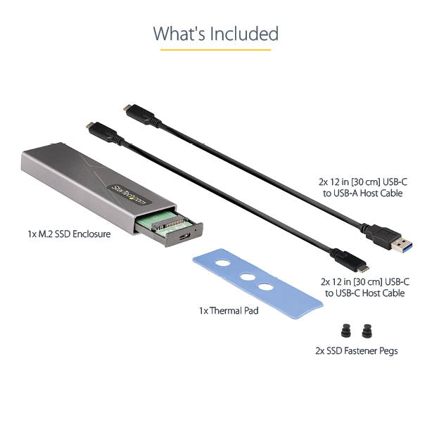 StarTech.com M2-USB-C-NVME-SATA storage drive enclosure SSD enclosure Gray M.2