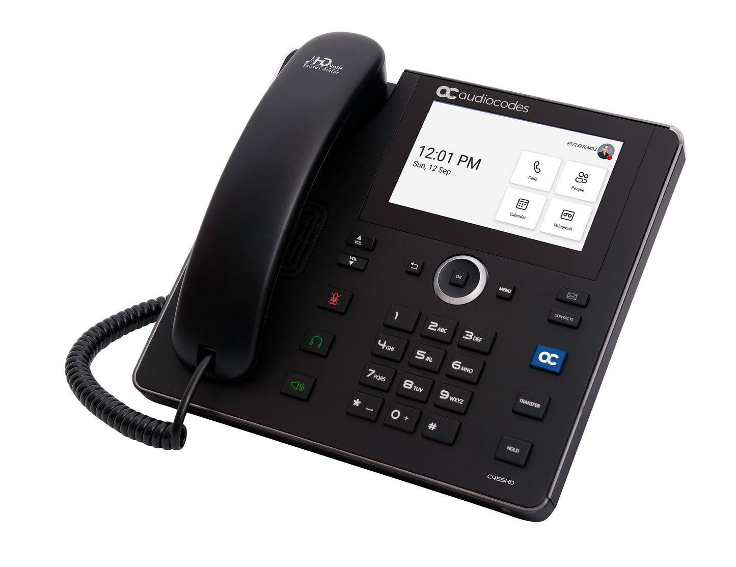 AudioCodes C455HD IP phone Black 8 lines TFT Wi-Fi