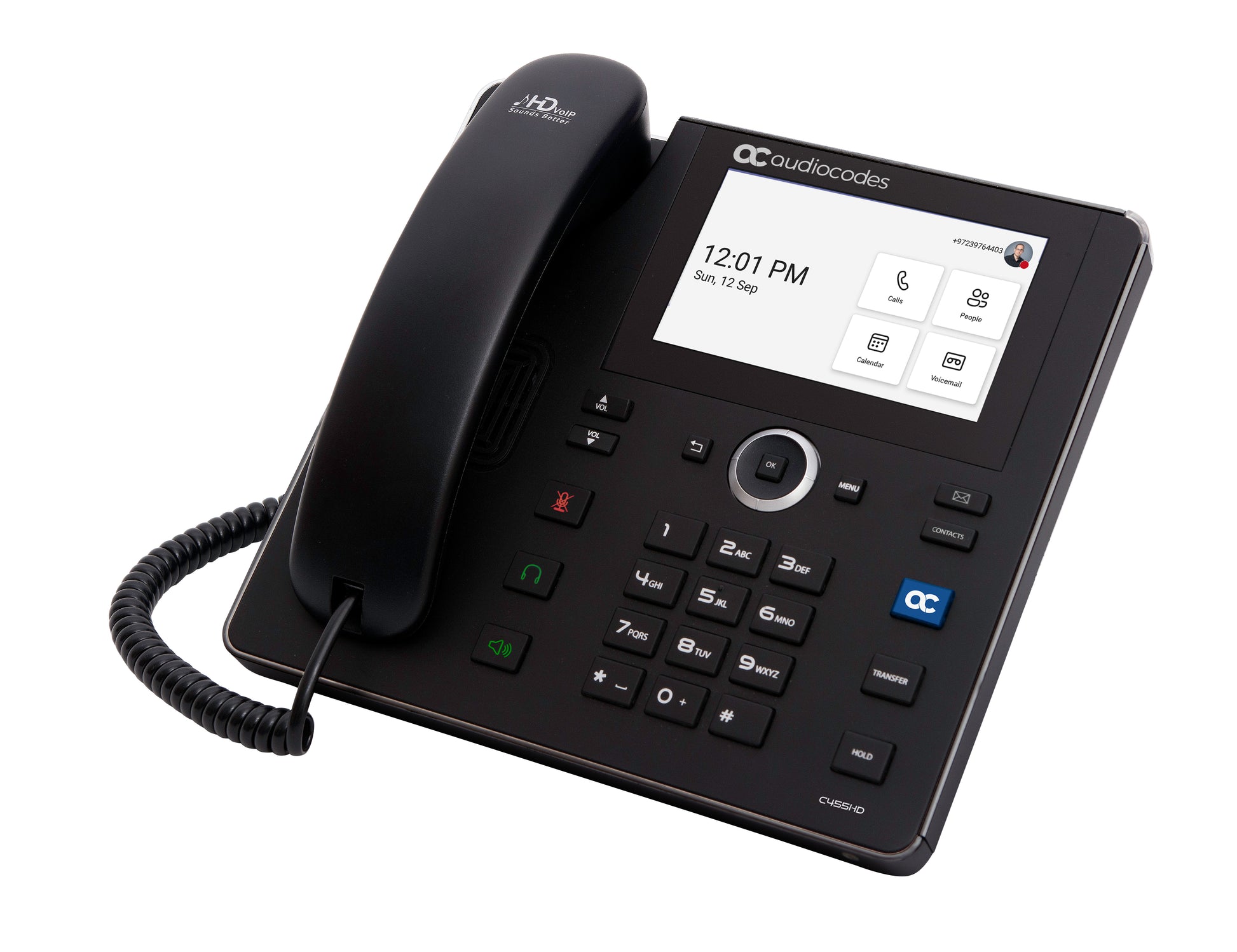 AudioCodes C455HD IP phone Black 8 lines TFT Wi-Fi