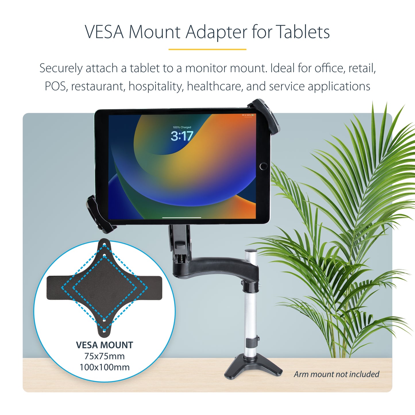 StarTech.com TABLET-VESA-ADAPTER holder Passive holder Tablet/UMPC Black