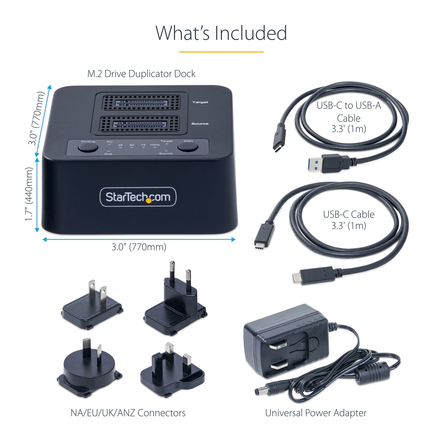 StarTech.com M2-HDD-DUPLICATOR-N1 media duplicator HDD/SSD duplicator Black 1 copies