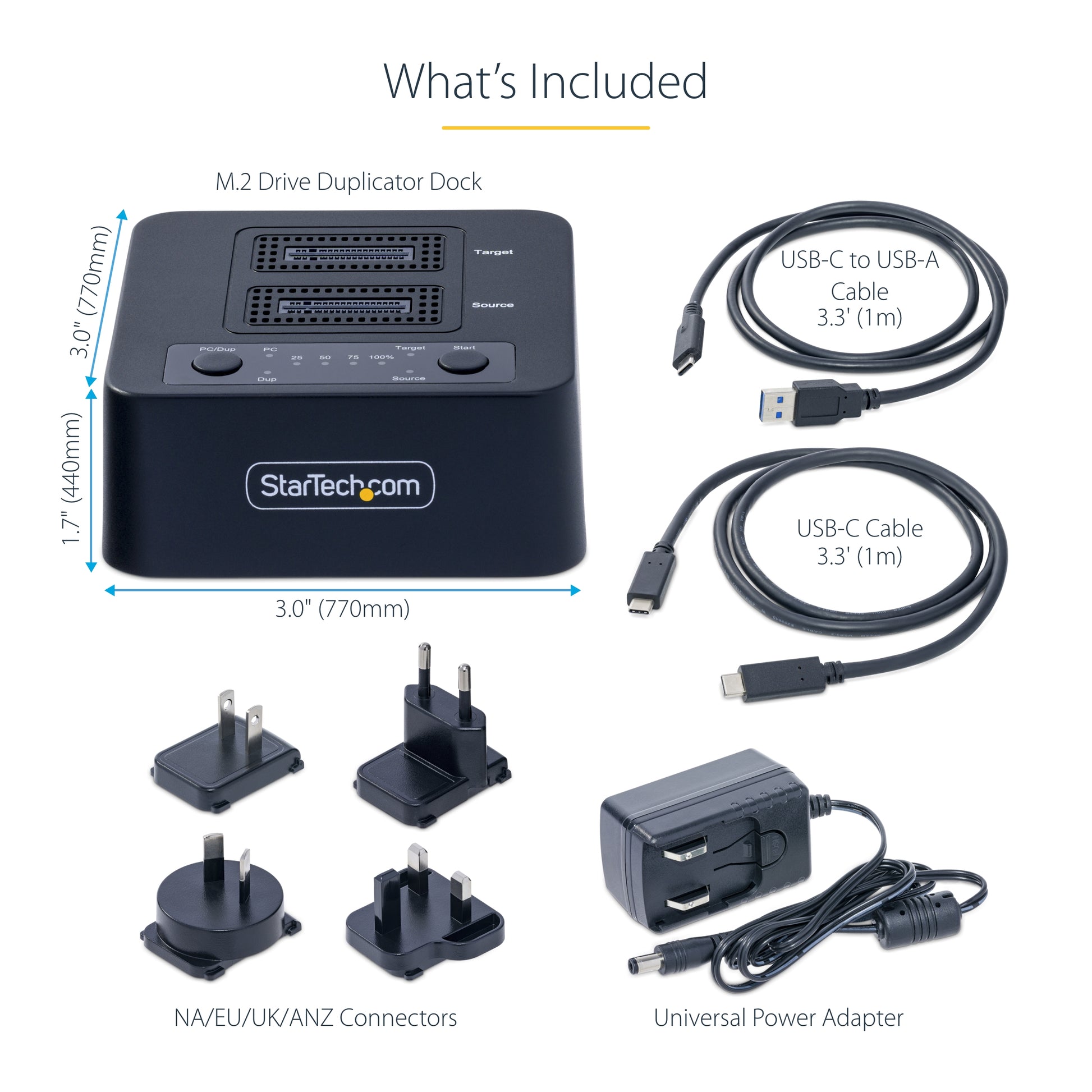StarTech.com M2-HDD-DUPLICATOR-N1 media duplicator HDD/SSD duplicator Black 1 copies