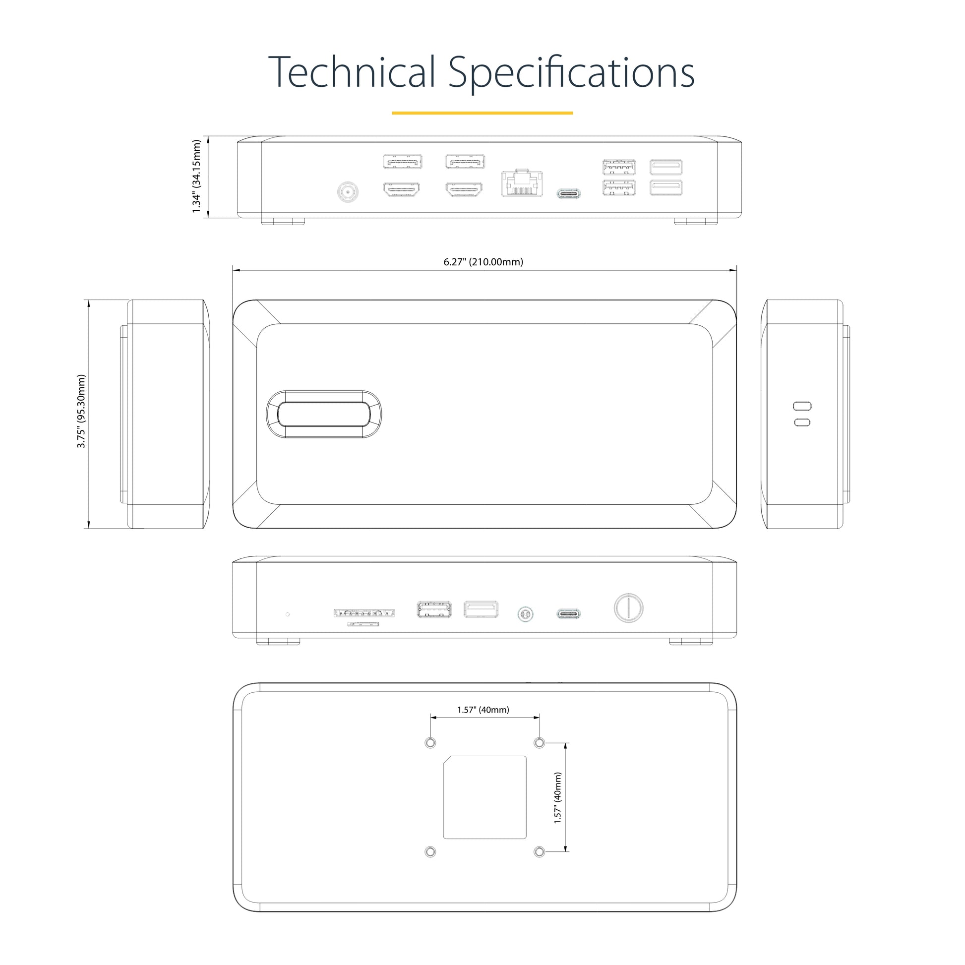 StarTech.com 132N-TB4USB4DOCK laptop dock/port replicator Wired Thunderbolt 4 Gray