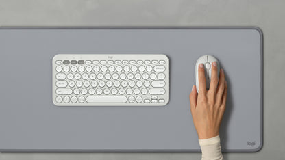 Logitech Pebble 2 Combo keyboard Mouse included Universal RF Wireless + Bluetooth QWERTY English White