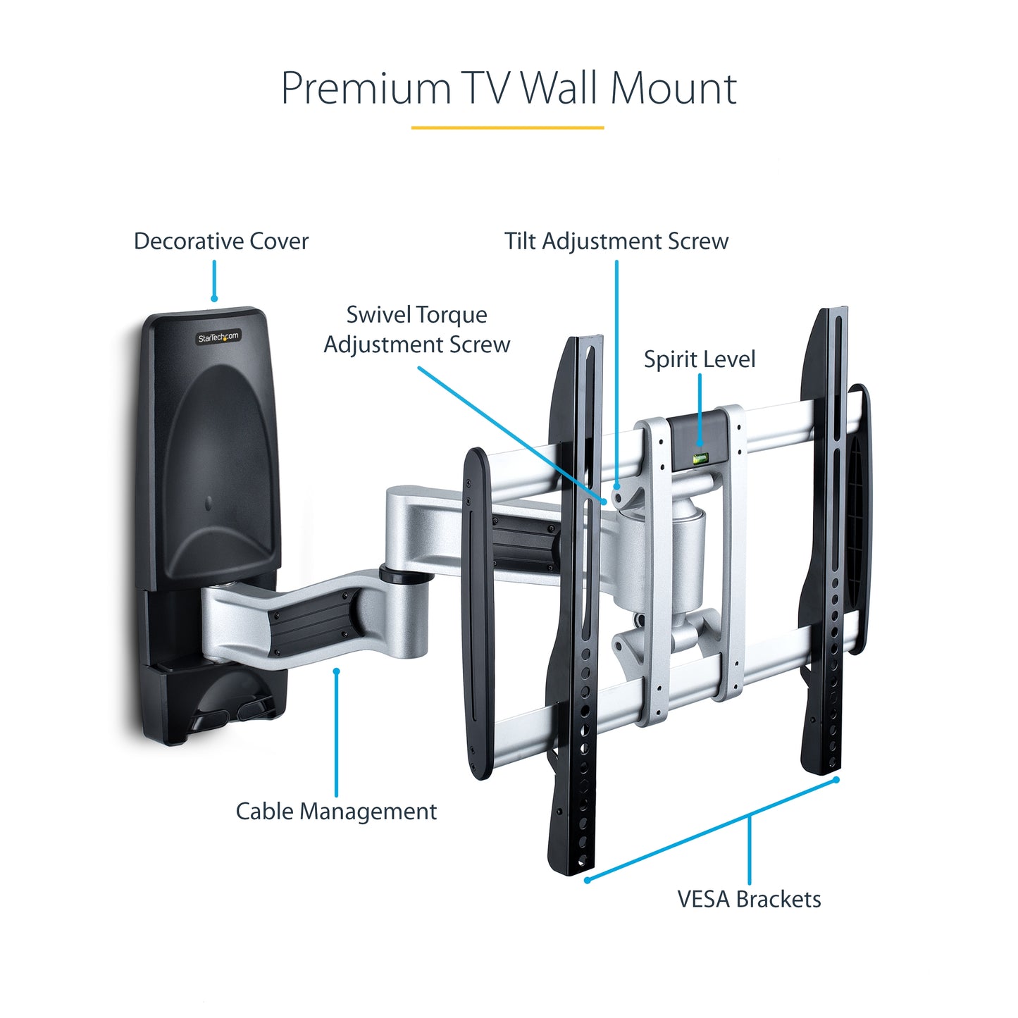 StarTech.com TV-WALL-MOUNT-65FS TV mount/stand 65" Black, Silver