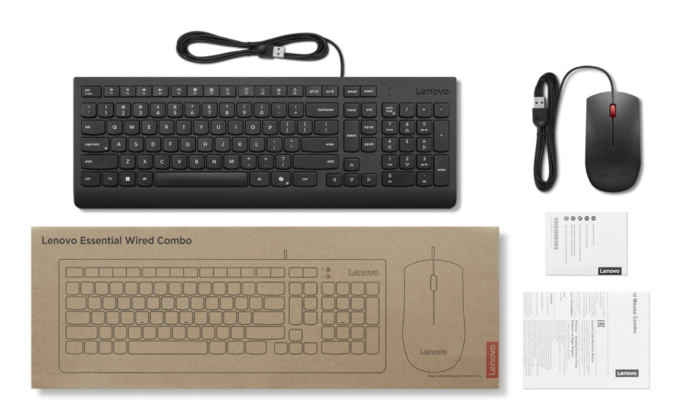 Lenovo 4X31R64424 keyboard Mouse included Home/Office USB Spanish Black