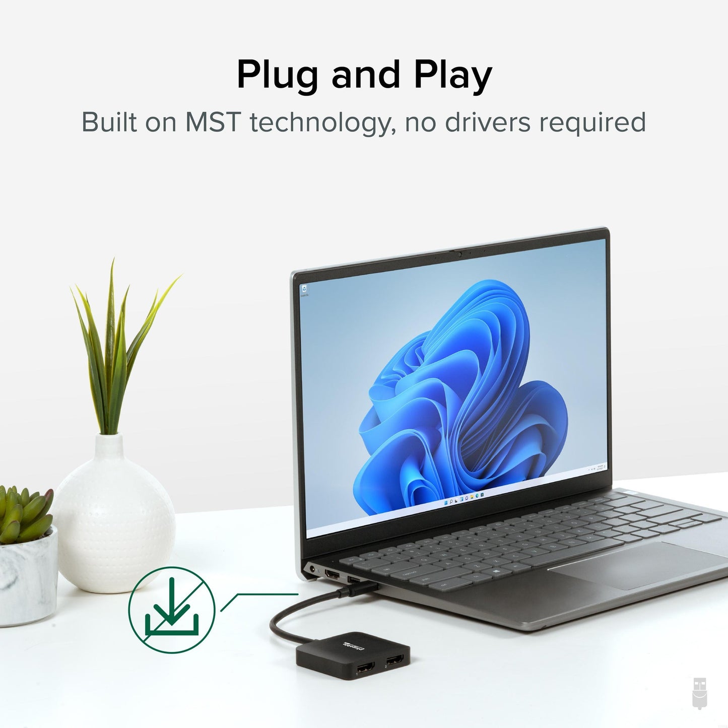 Plugable Technologies USBC-MSTH2 USB graphics adapter 3840 x 2160 pixels Black