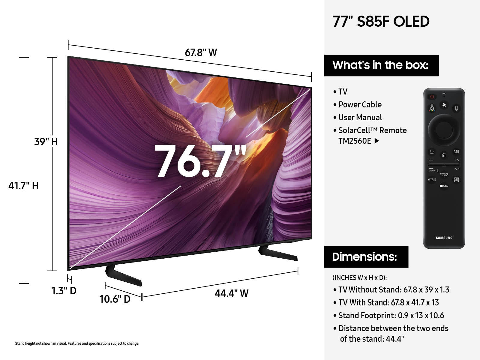 Samsung Series 8 QN77S85FAEXZA TV 77" 4K Ultra HD Smart TV Wi-Fi Black