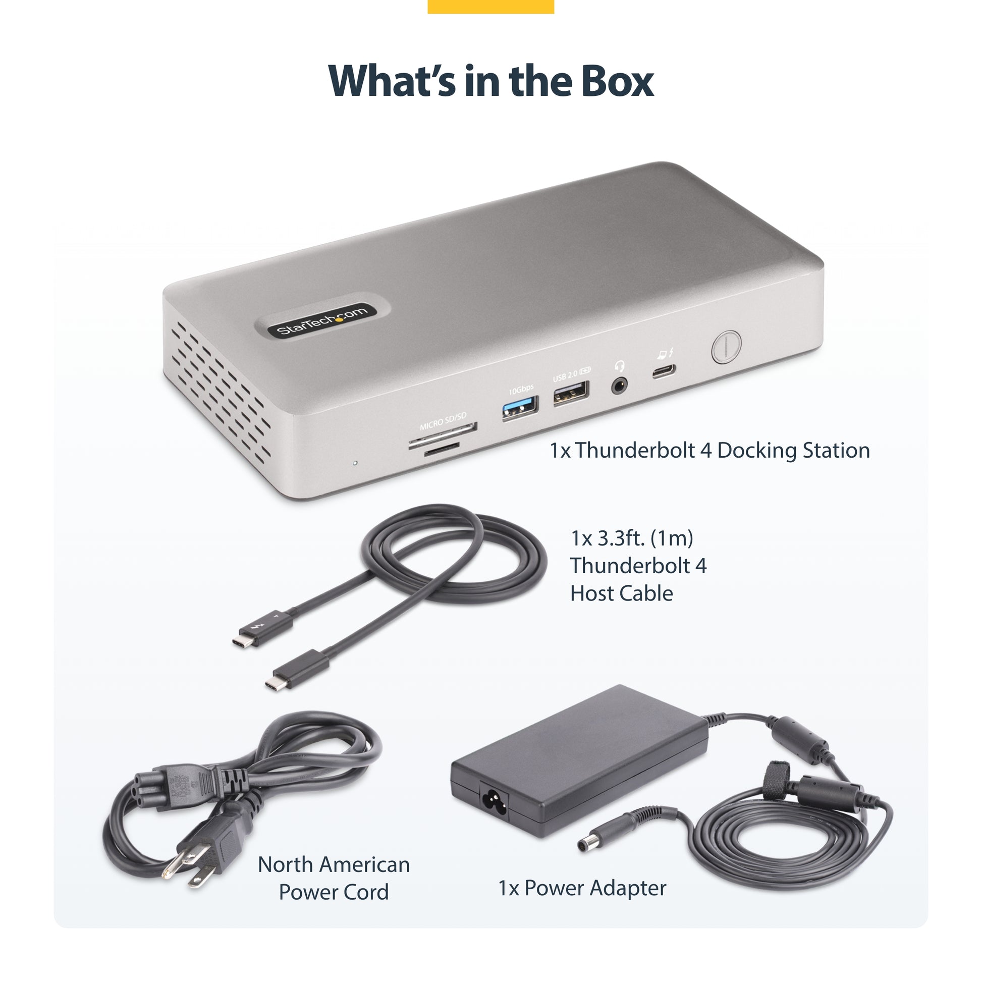 StarTech.com 132N-TB4USB4DOCK laptop dock/port replicator Wired Thunderbolt 4 Gray