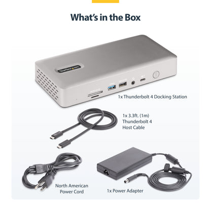 StarTech.com 132N-TB4USB4DOCK laptop dock/port replicator Wired Thunderbolt 4 Gray