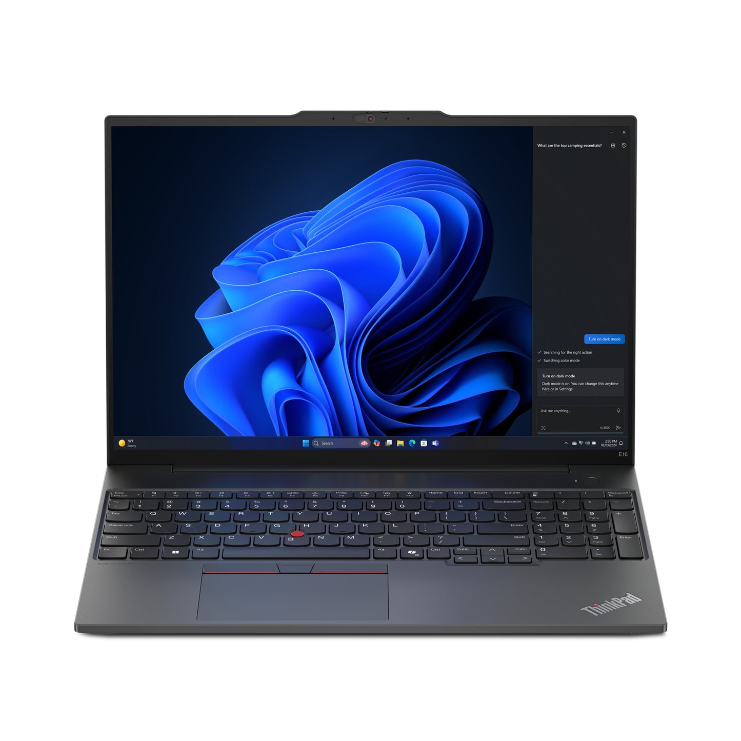 Lenovo ThinkPad E16 Gen 2 (AMD) AMD Ryzen™ 7 7735U Laptop 16" Touchscreen WUXGA 16 GB DDR5-SDRAM 512 GB SSD Wi-Fi 6E (802.11ax) Windows 11 Pro English Black