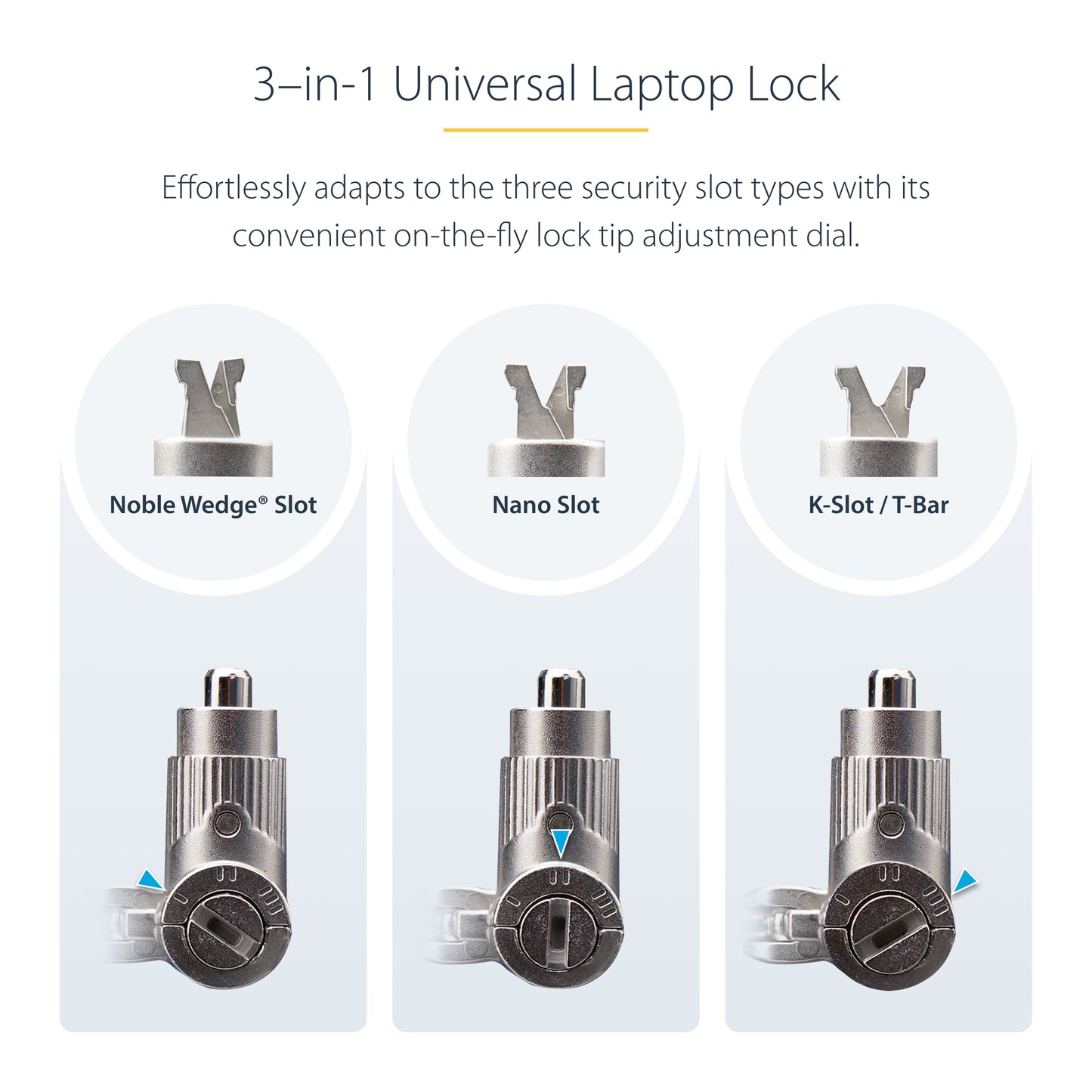 StarTech.com UNIVK-LAPTOP-LOCK cable lock Black, Silver 78.7" (2 m)