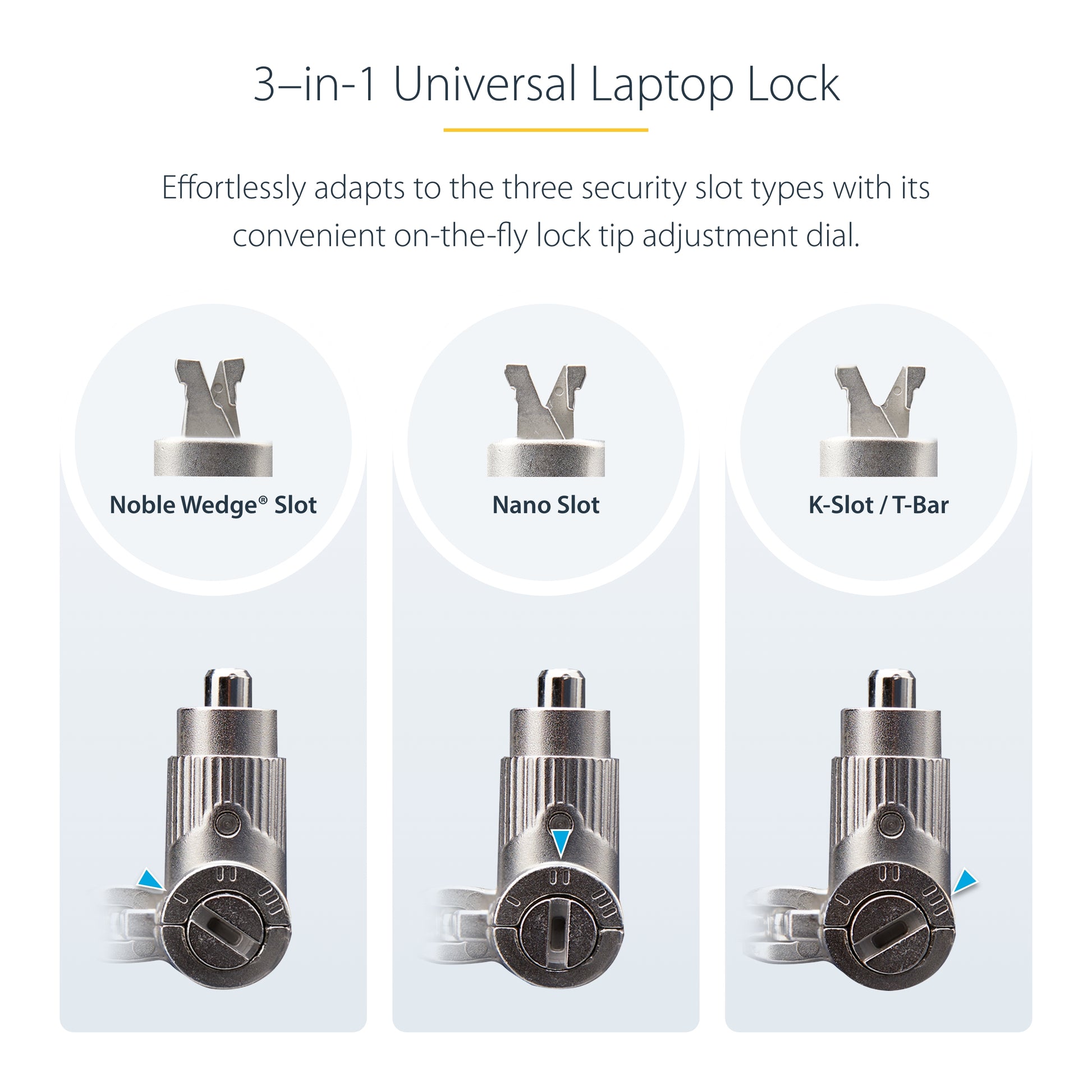 StarTech.com UNIVKA25-LAPTOP-LOCK cable lock Black 78.7" (2 m)
