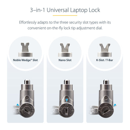 StarTech.com UNIVKA25-LAPTOP-LOCK cable lock Black 78.7" (2 m)