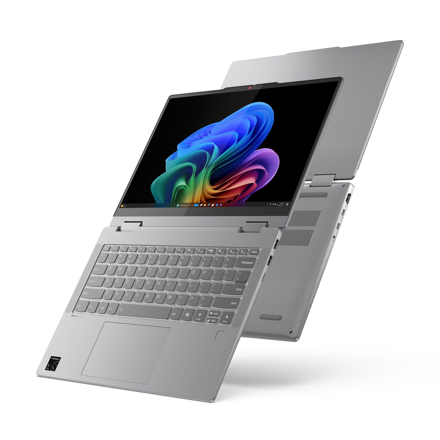 Lenovo IdeaPad 5 2-in-1 14Q8X9 Copilot+ PC Qualcomm Snapdragon X1P-42-100 Hybrid (2-in-1) 14" Touchscreen WUXGA 16 GB LPDDR5x-SDRAM 1 TB SSD Wi-Fi 7 (802.11be) Windows 11 Home English Gray