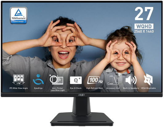 MSI Pro MP275Q computer monitor 27" 2560 x 1440 pixels Wide Quad HD LED Black
