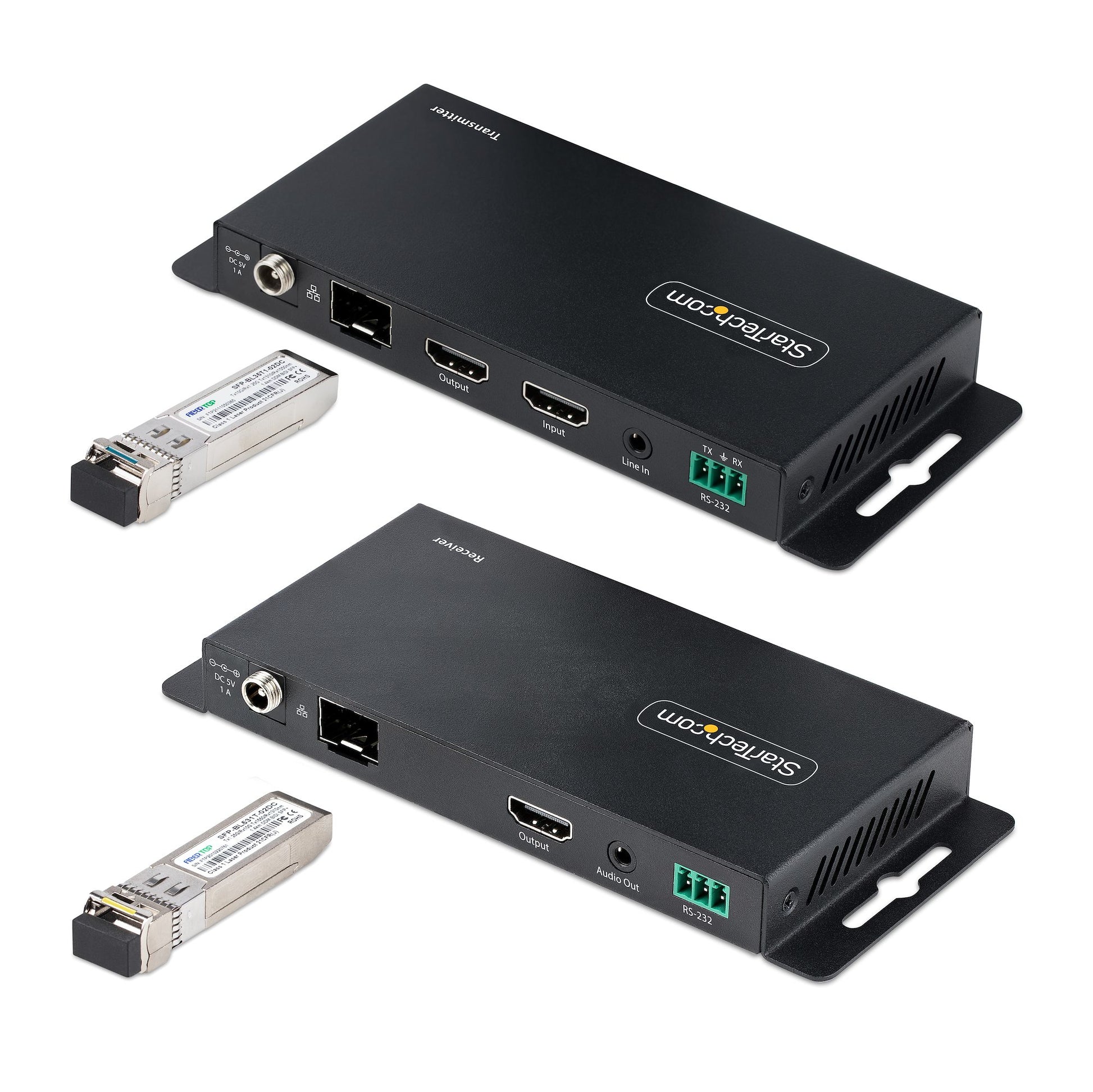 StarTech.com ST121HD20FXA2 AV extender AV transmitter & receiver Black