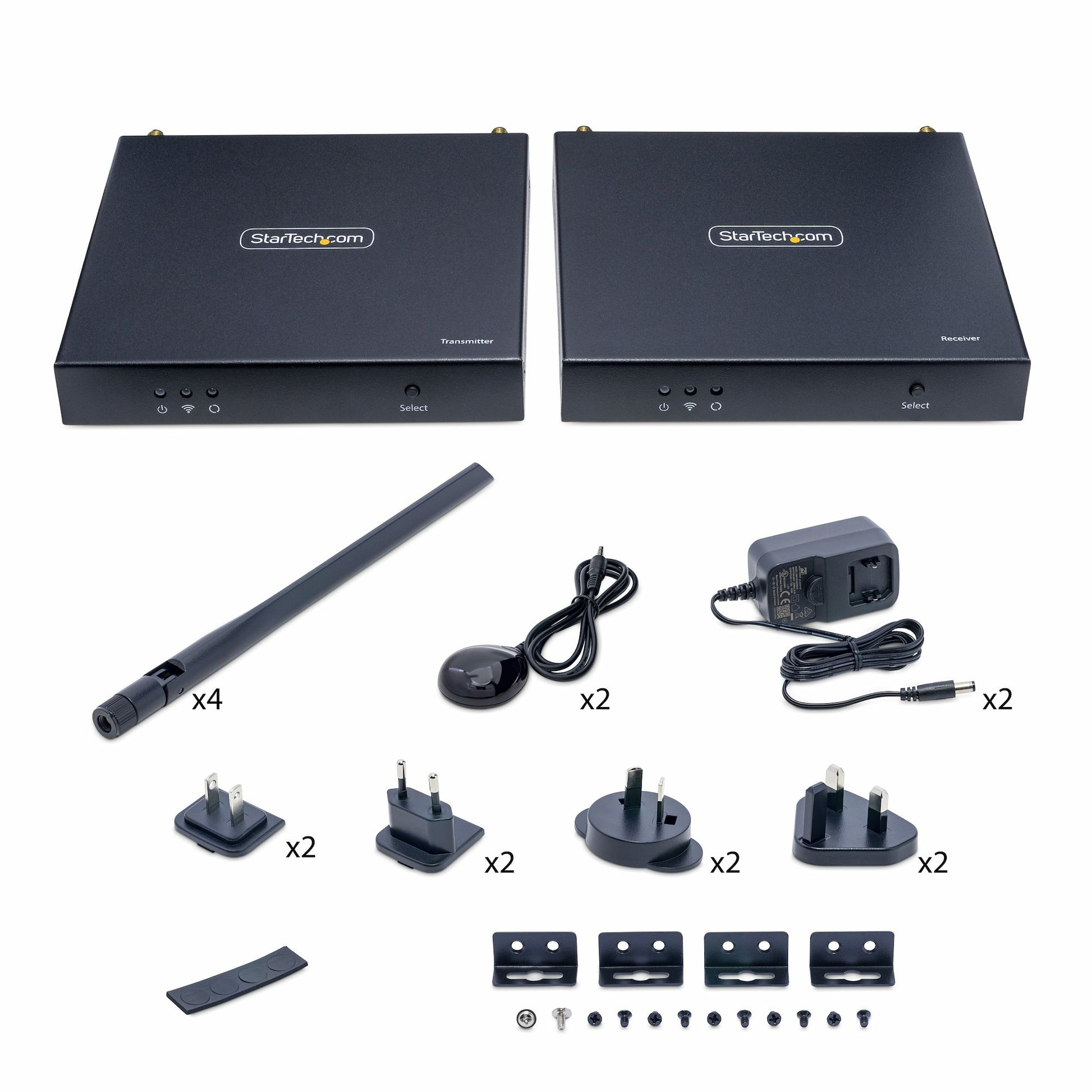 StarTech.com ST121WHDS2 AV extender AV transmitter & transceiver Black