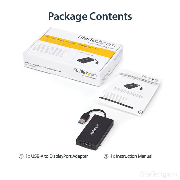 StarTech.com USB32DP4K USB graphics adapter 3840 x 2160 pixels Black