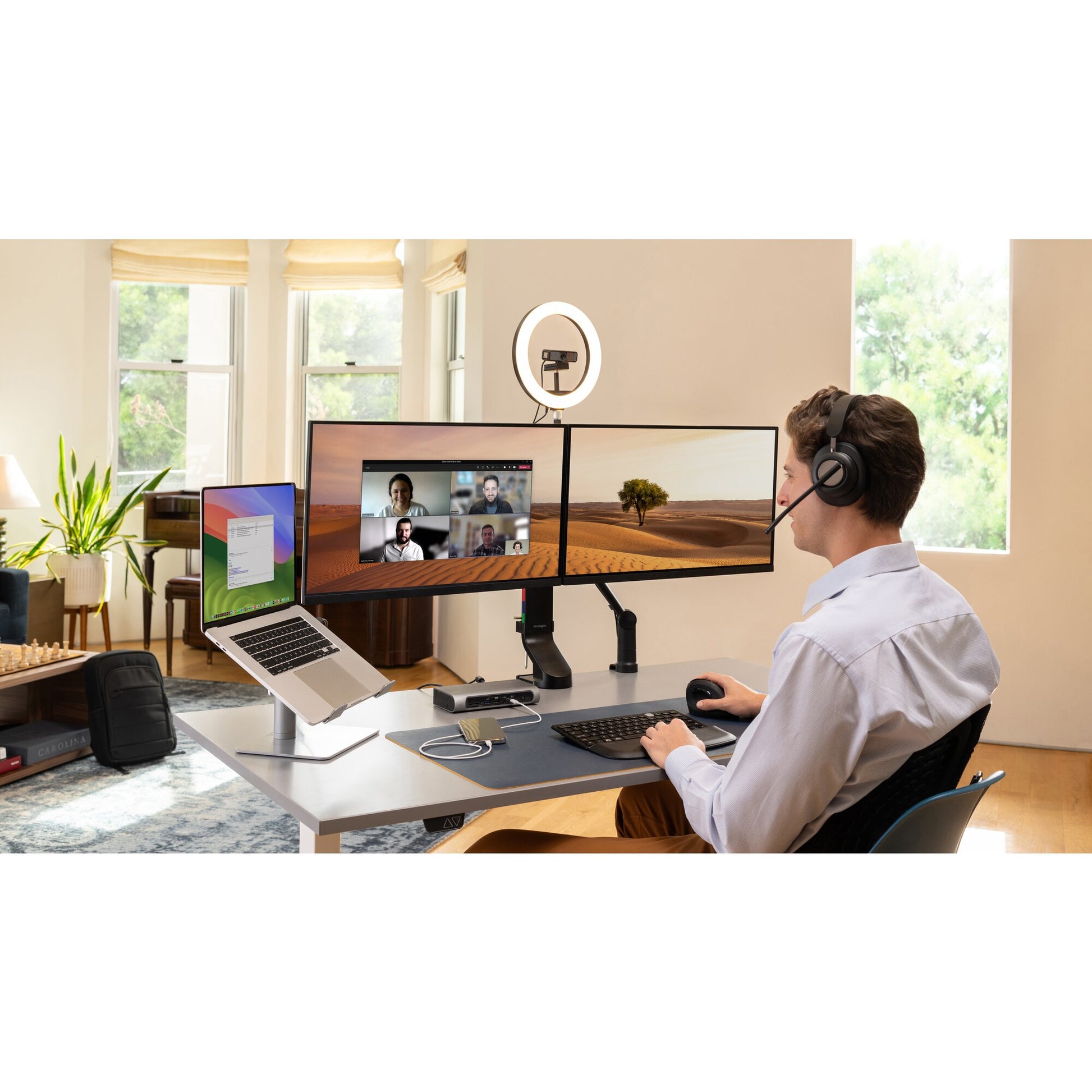 Kensington H3000 Headset Wireless Head-band Gaming USB Type-C Bluetooth Black