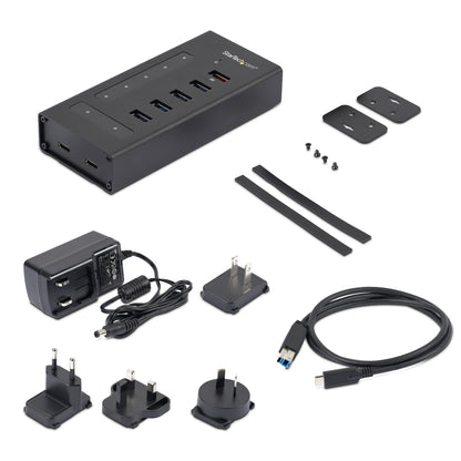 StarTech.com HB30C5A2CST interface hub USB 3.2 Gen 1 (3.1 Gen 1) Type-B 5000 Mbit/s Black