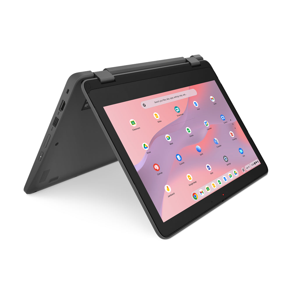 Lenovo 300e Yoga Chromebook Gen 4 MediaTek Kompanio 520 11.6" Touchscreen HD 4 GB LPDDR4x-SDRAM 32 GB eMMC Wi-Fi 6 (802.11ax) ChromeOS English Gray
