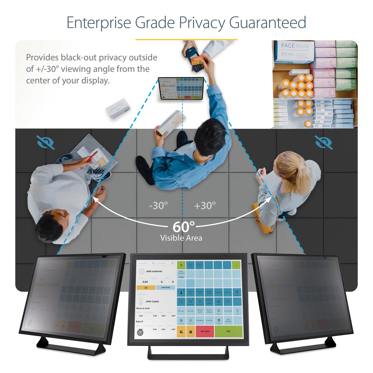 StarTech.com 1954-PRIVACY-SCREEN display privacy filters 19" Monitor Frameless display privacy filter