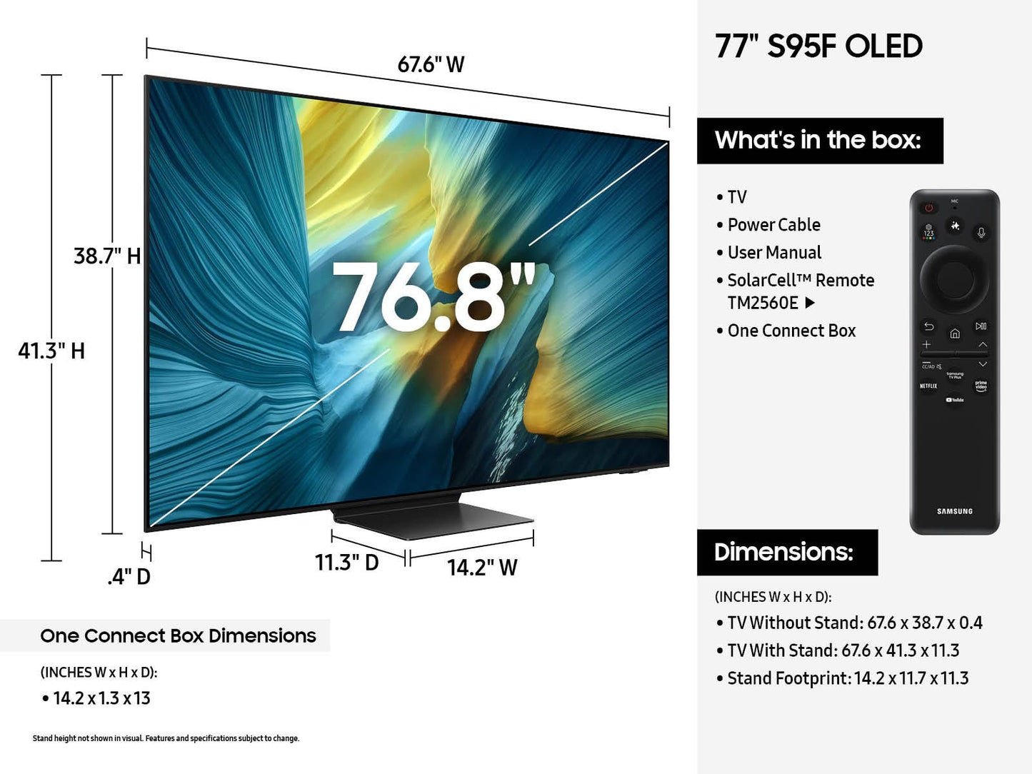 Samsung Series 9 QN77S95FAFXZA TV 77" 4K Ultra HD Smart TV Wi-Fi Black