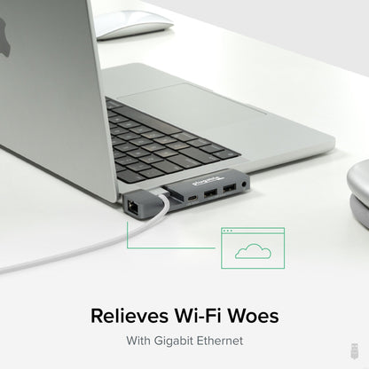 Plugable Technologies AMS-5IN1E laptop dock/port replicator Wired USB4 Silver