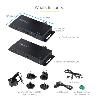 StarTech.com ST121HD20FXA2 AV extender AV transmitter & receiver Black