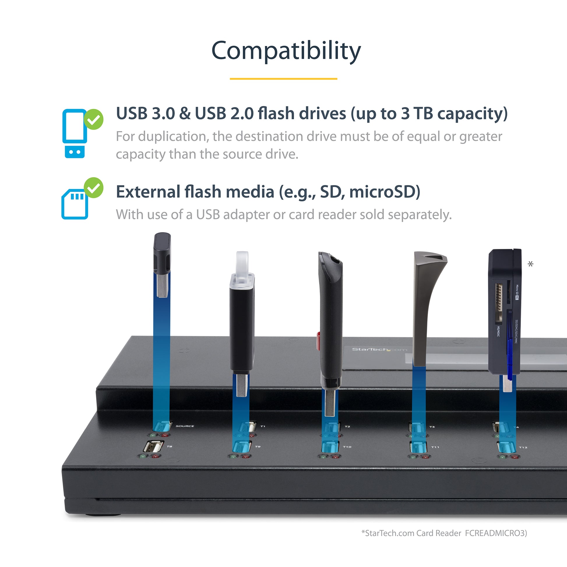 StarTech.com USBDUPE115 media duplicator USB flash drive duplicator Black 15 copies