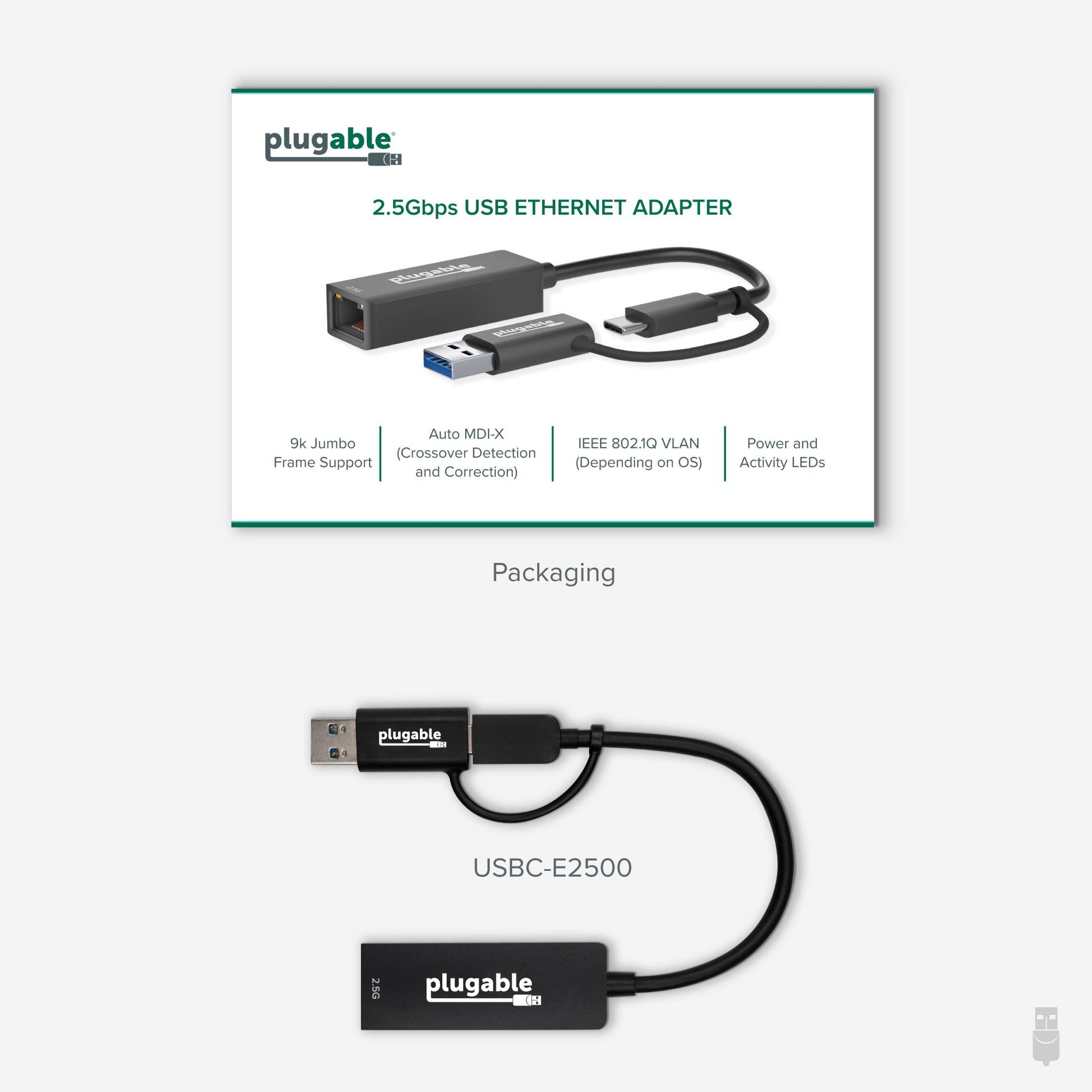 Plugable Technologies USBC-E2500 network card Ethernet 5000 Mbit/s