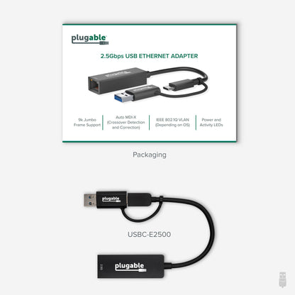 Plugable Technologies USBC-E2500 network card Ethernet 5000 Mbit/s