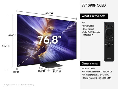 Samsung S90F QN77S90FAFXZA TV 77" 4K Ultra HD Smart TV Wi-Fi Black
