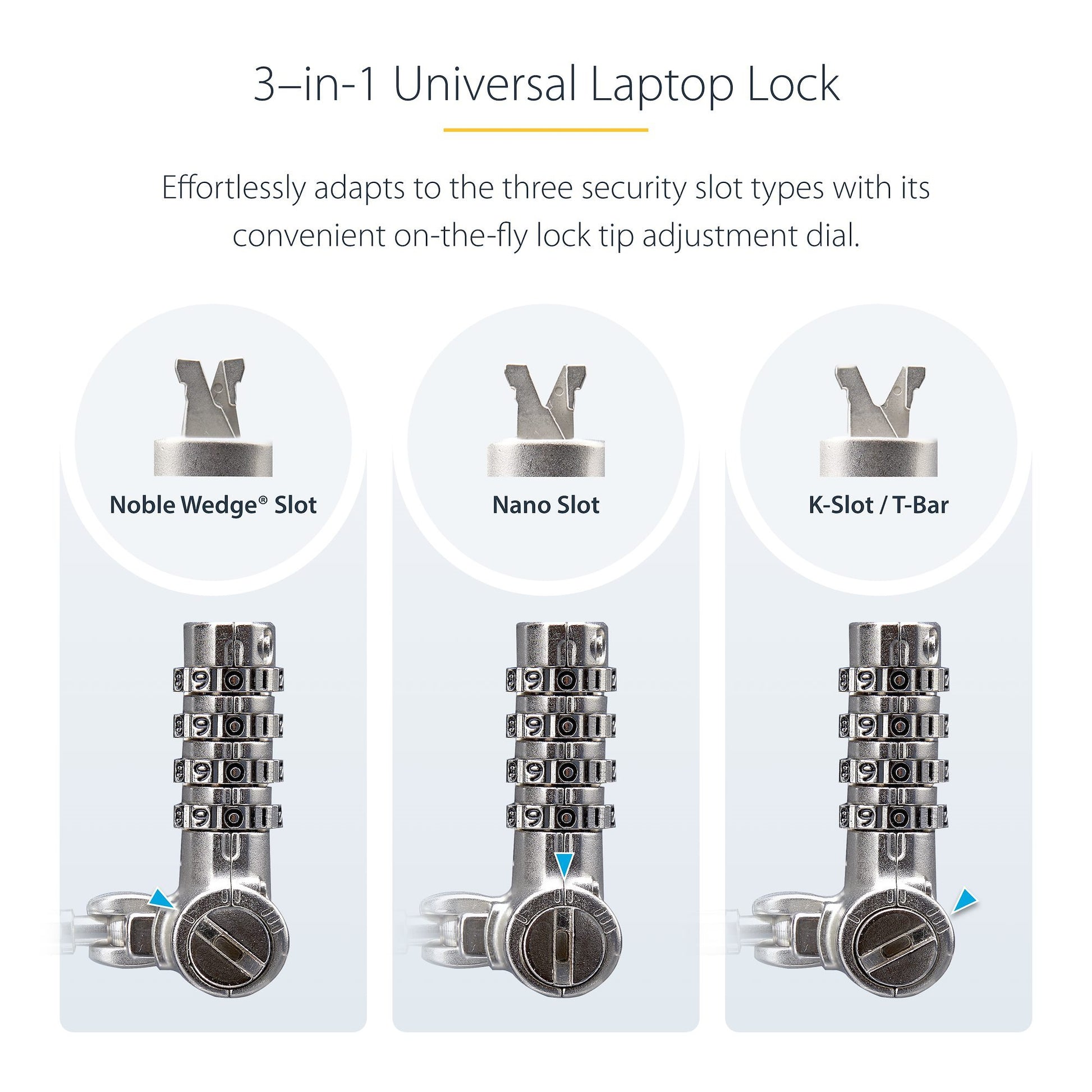 StarTech.com UNIVCS-LAPTOP-LOCK cable lock Black, Silver 78.7" (2 m)