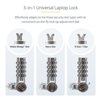 StarTech.com UNIVCS-LAPTOP-LOCK cable lock Black, Silver 78.7" (2 m)