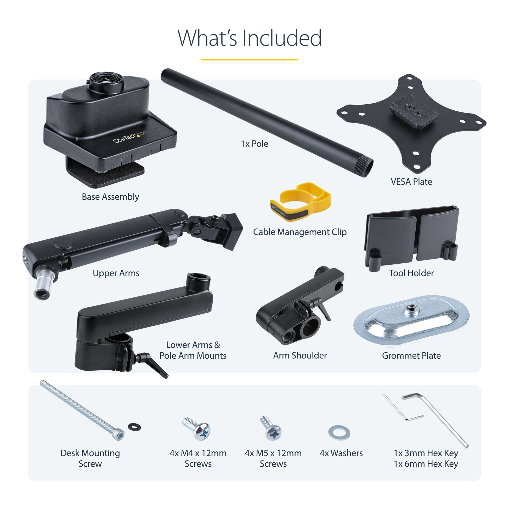 StarTech.com ARMPIVOT2USB3 monitor mount / stand 34" Desk Black