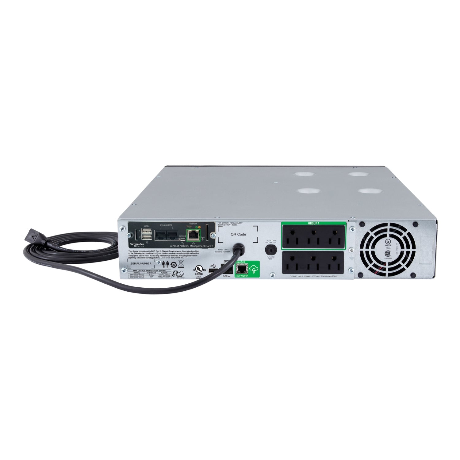 APC SMT1500RM2UCNC uninterruptible power supply (UPS) Line-Interactive 1.44 kVA 1000 W 6 AC outlet(s)