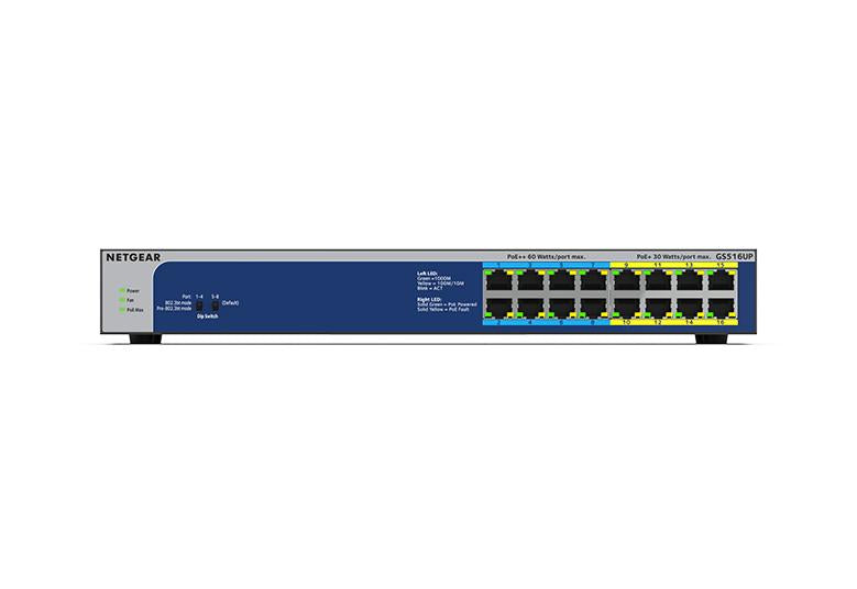 NETGEAR GS516UP Unmanaged Gigabit Ethernet (10/100/1000) Power over Ethernet (PoE) Gray