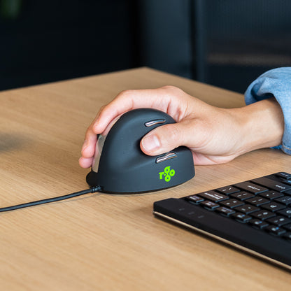 R-Go Tools Ergonomic mouse R-Go HE Break with break software, large (hand size ? 185 mm), right-handed, Wired, black