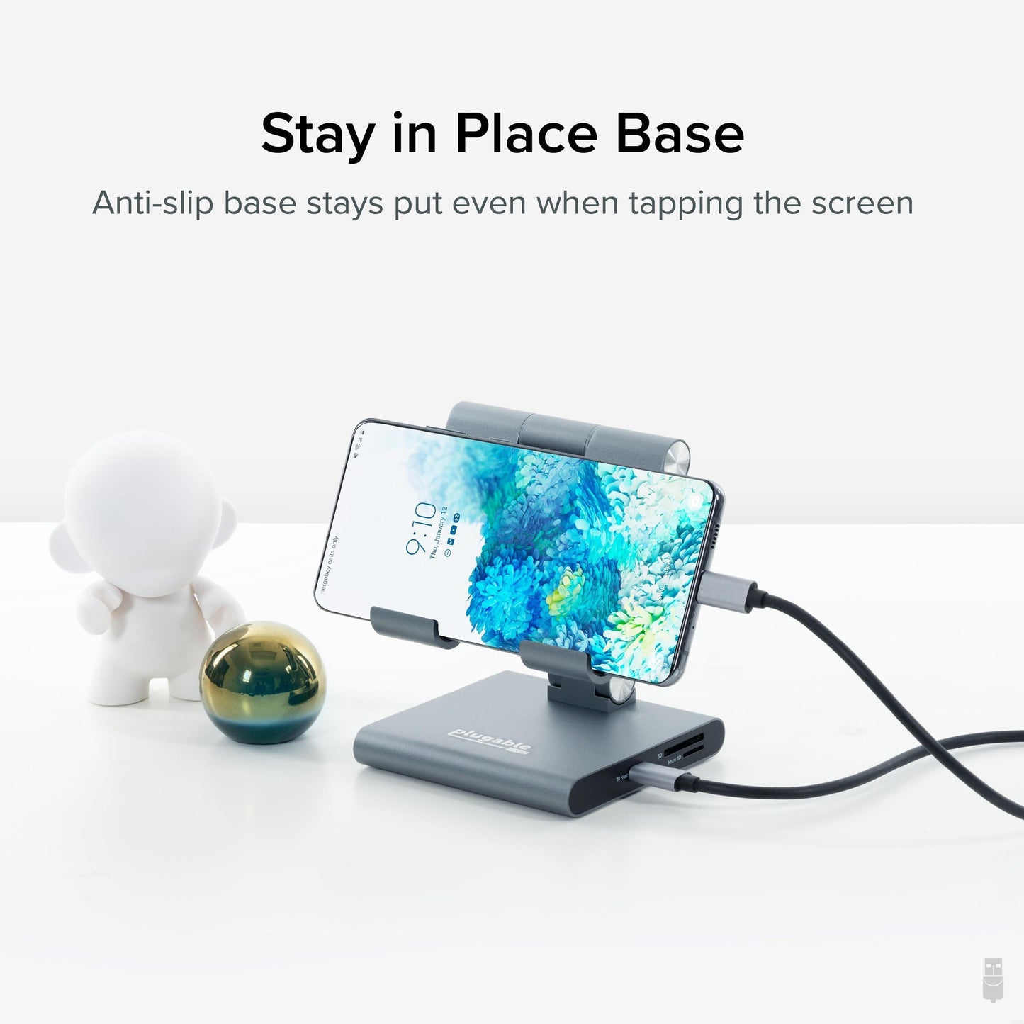Plugable Technologies UDS-7IN1 multimedia cart/stand Silver Tablet Multimedia stand