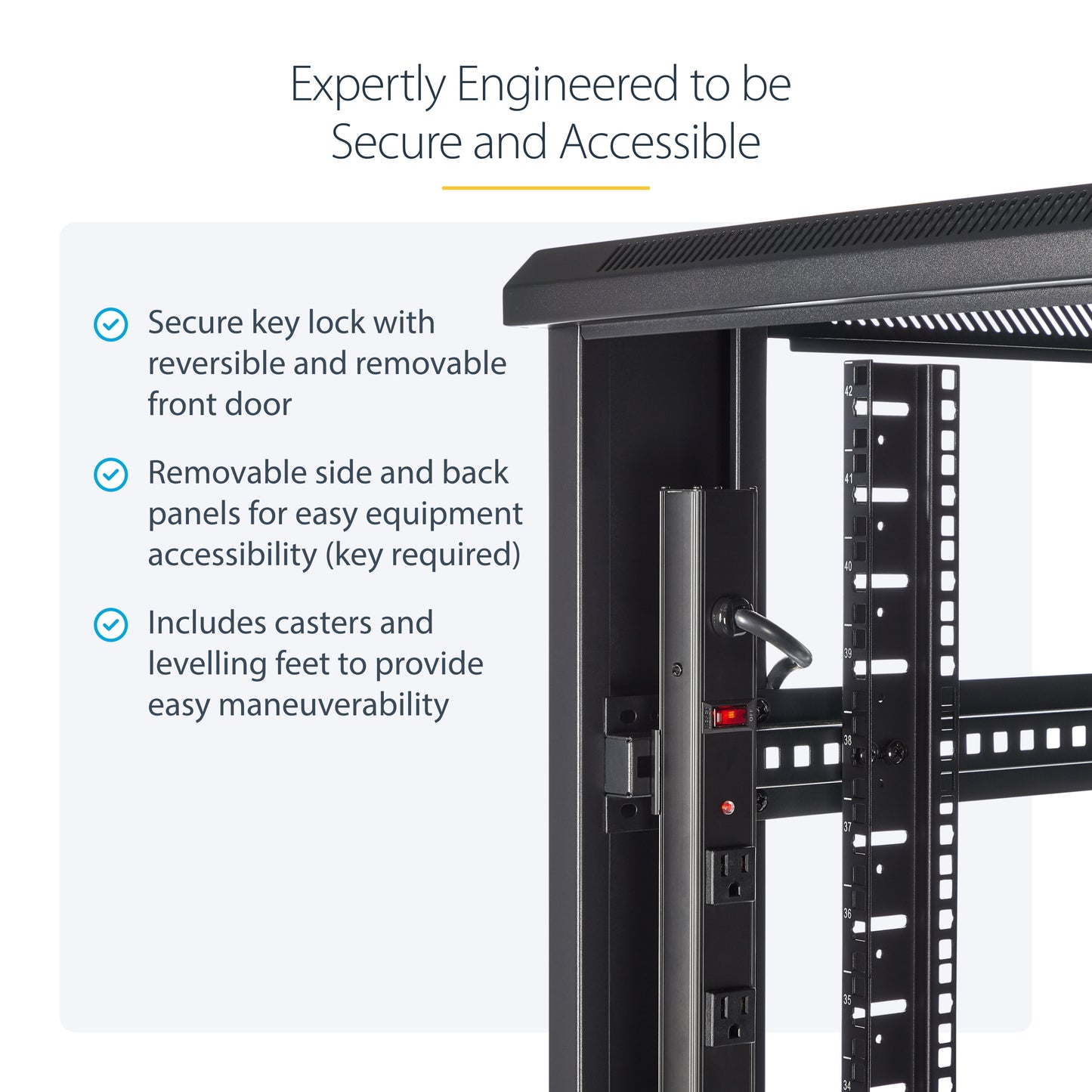 StarTech.com RK4236BKB rack cabinet 42U Freestanding rack Black
