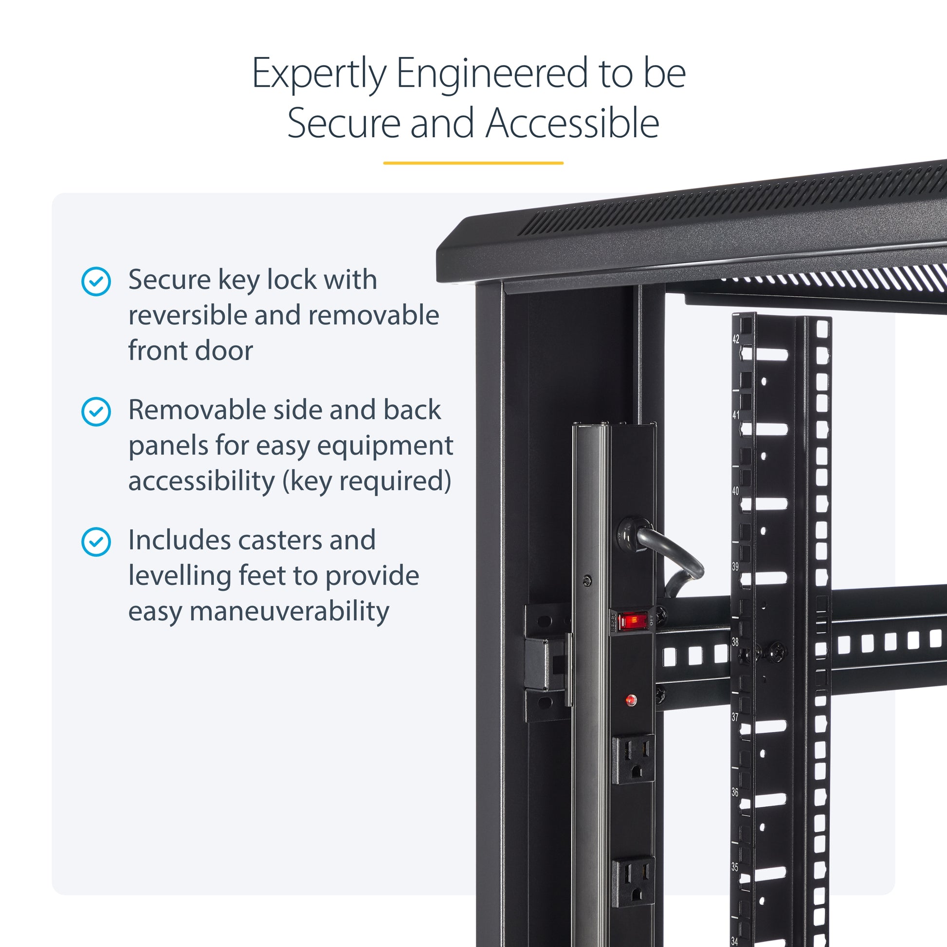 StarTech.com RK4236BKB rack cabinet 42U Freestanding rack Black